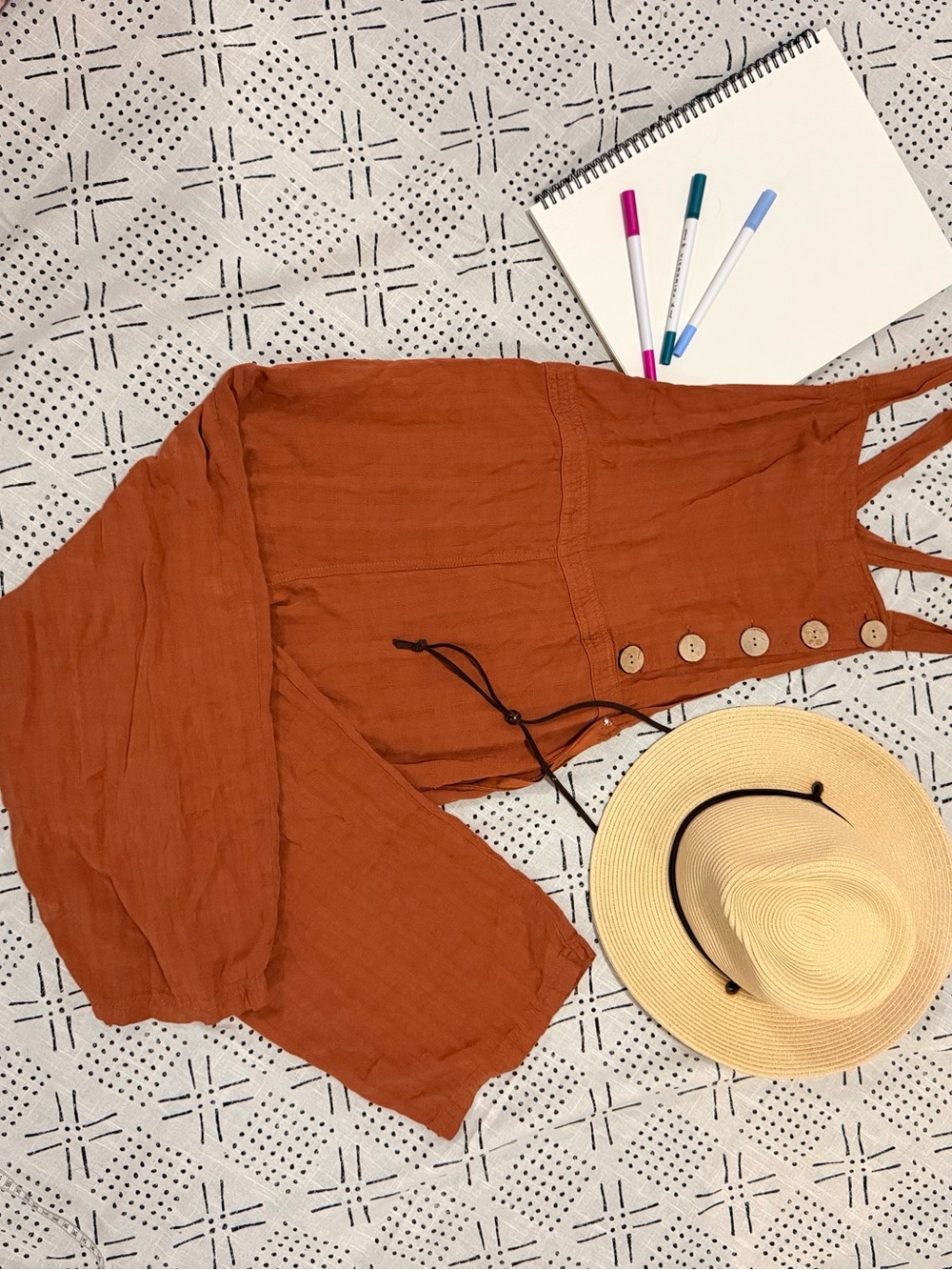 Universal Thread Rust Brown Button-Front Jumpsuit - Picture 3 of 3